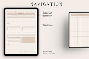 Undated Yearly Digital Planner PDF