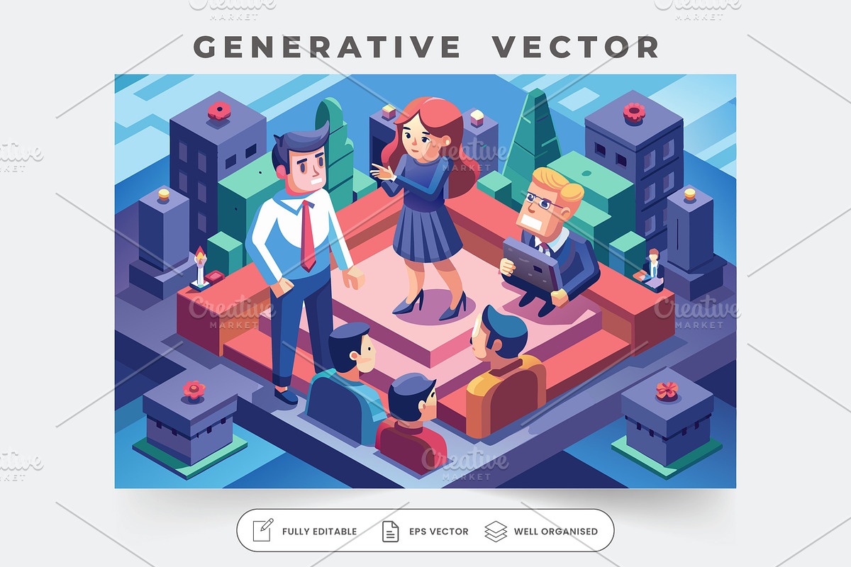 A customizable isometric illustratio, a Graphic by SouravDesign