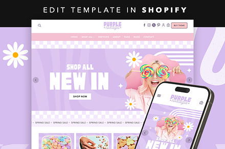 Retro Purple Shopify Theme