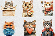 Quirky Cats Sublimation Clipart, an Illustration by Black Bird Studio (Thumbnail 2 of 6)