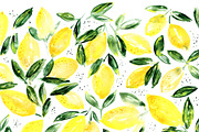 Watercolor lemon print, a Pattern Graphic by Katerina Tova (Thumbnail 1 of 2)