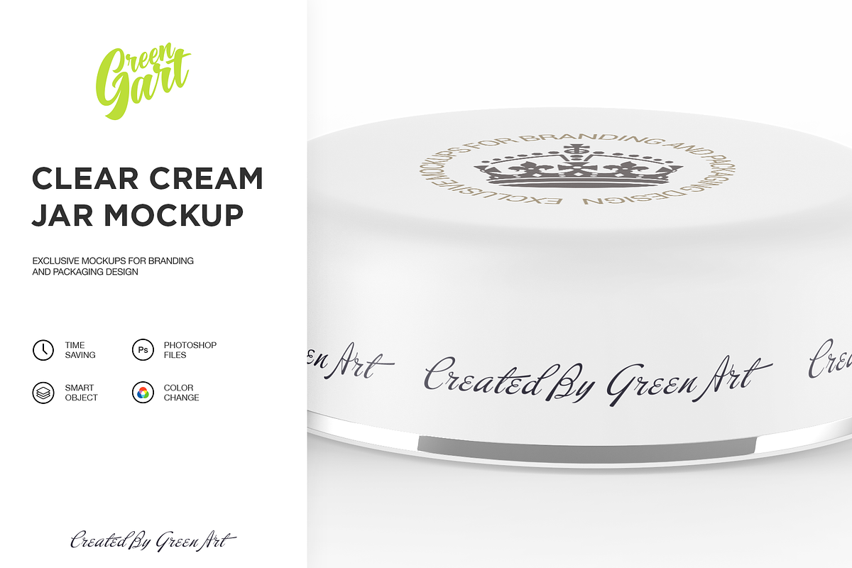 3 PSD Clear Cream Jar Mockup, a Product Mockup by Green Art (Photo 12 of 12)