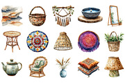 BOHO  Clipart Png Bundle, an Illustration by Designking (Thumbnail 2 of 5)
