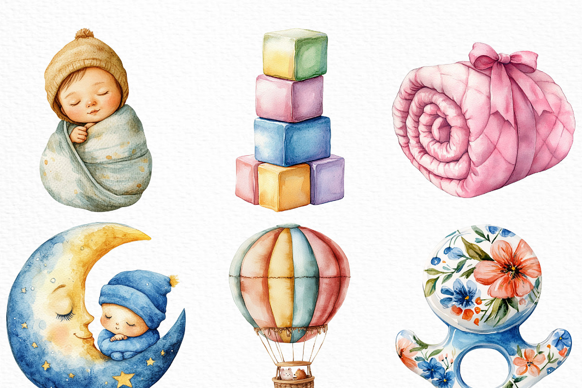 Baby Shower Clipart, an Illustration by Craft Nest (Photo 4 of 6)