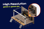 Hotel & Travel 3D Isometric 3D Icon, a Furniture 3D Model by orenjidesign (Thumbnail 3 of 8)