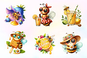 Cute Bee Summer Watercolor Clipart, an Illustration by CreationArt (Thumbnail 5 of 9)