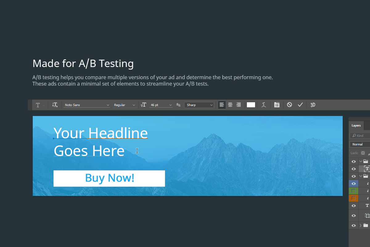 Multipurpose Vibrant Overlay Ad Set, a Templates & Theme by SparkleStock