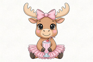 Cute Valentine Moose PNG Sublimation, an Illustration by CraftArtStudio