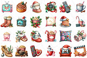 Christmas Movie Night Clipart, an Illustration by DreamPrint404 (Thumbnail 4 of 4)