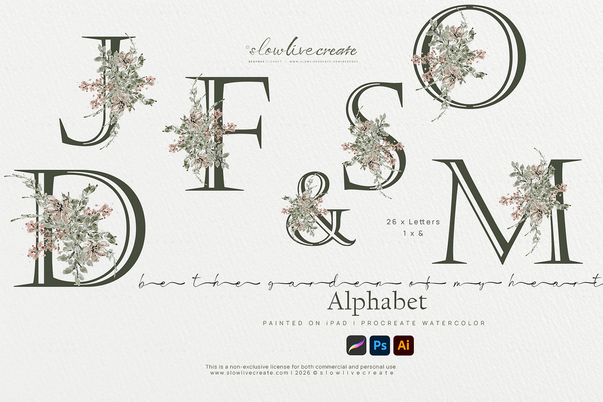 Bloom | Wedding Watercolor Wreaths, a Seasonal Illustration by slowlivecreate (Photo 5 of 7)