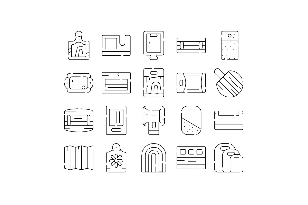 Cutting board kitchen utensil line, an Object Graphic by pikepicture (Photo 1 of 3)
