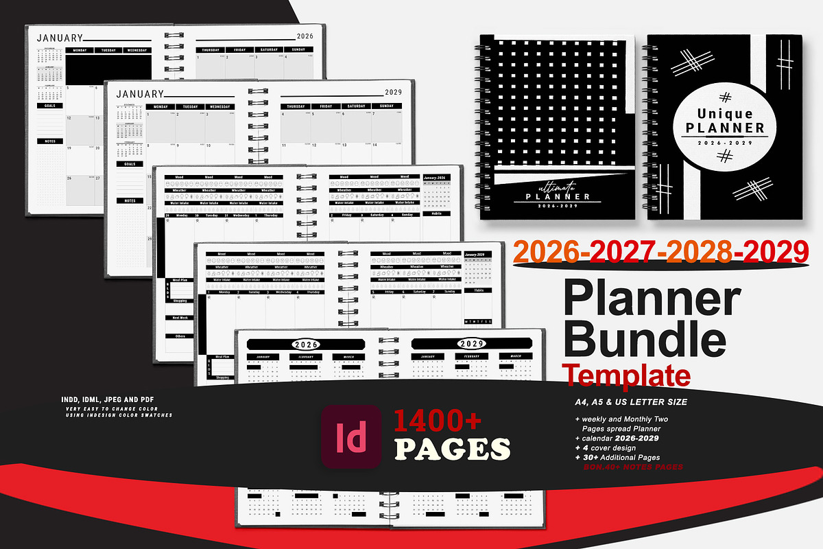 2026-2027-2028-2029 Ultimate Planner, a Stationery Template by MNT-Creator (Photo 1 of 10)