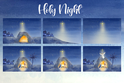 Holy Nativity - Watercolor Set, a Seasonal Illustration by Tati Bordiu (Thumbnail 5 of 7)