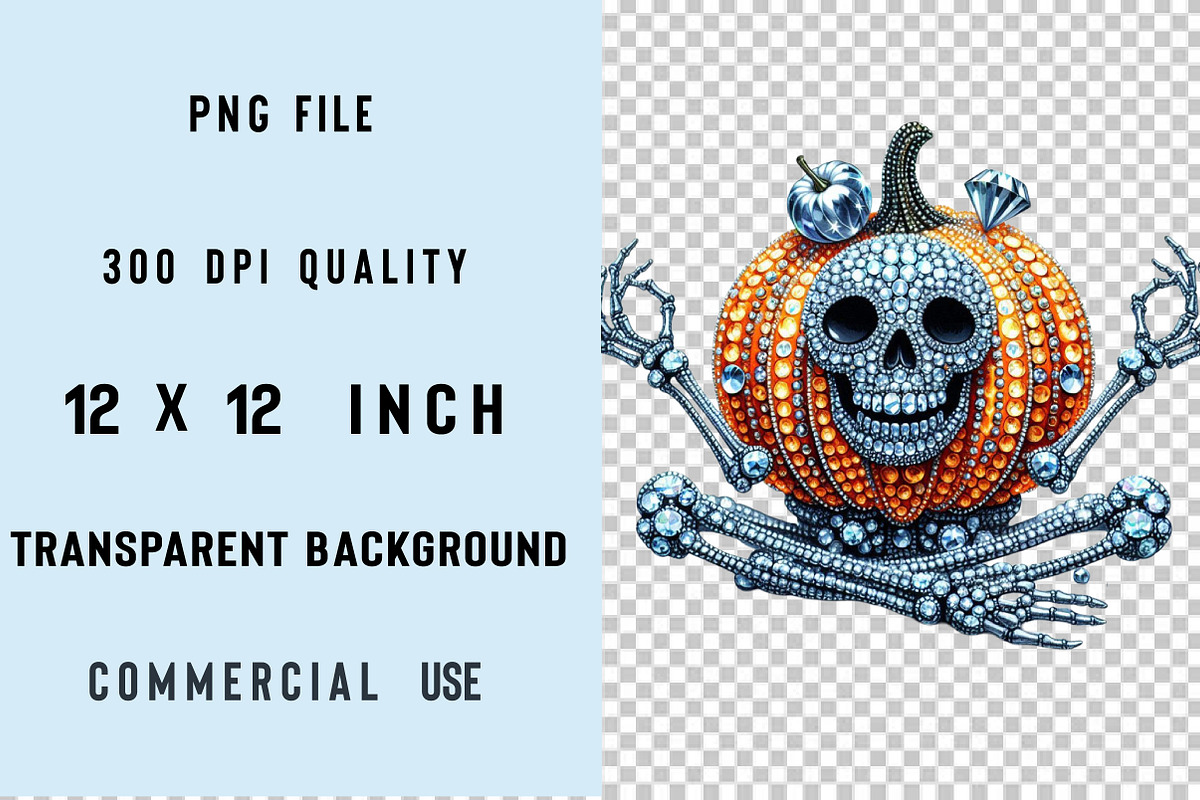 Rhinestone Pumpkin Halloween Sublima, an Illustration by SVGArt (Photo 3 of 3)