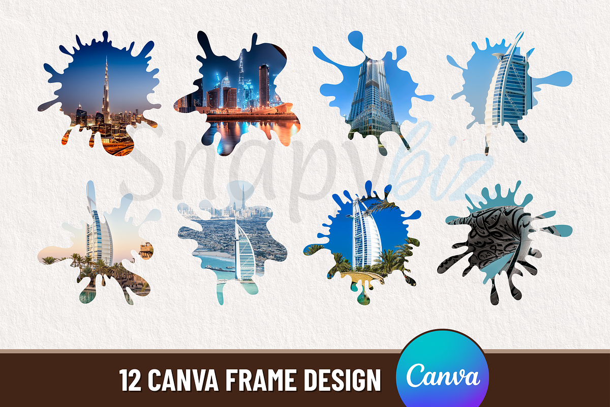 Editable Canva Splash Frame Template, a Design Template by Snapybiz