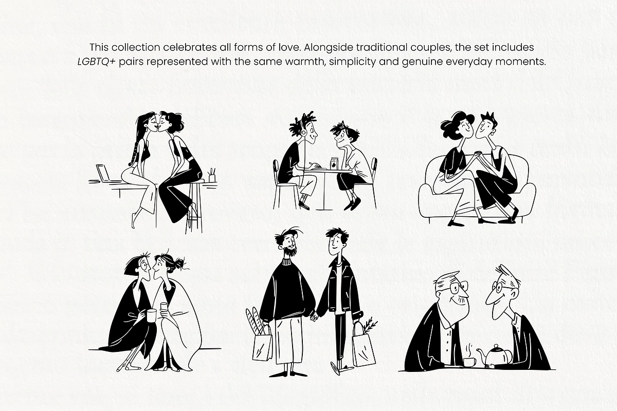 Love is: Line Art Couples, a Person Illustration by Veyla (Photo 7 of 13)