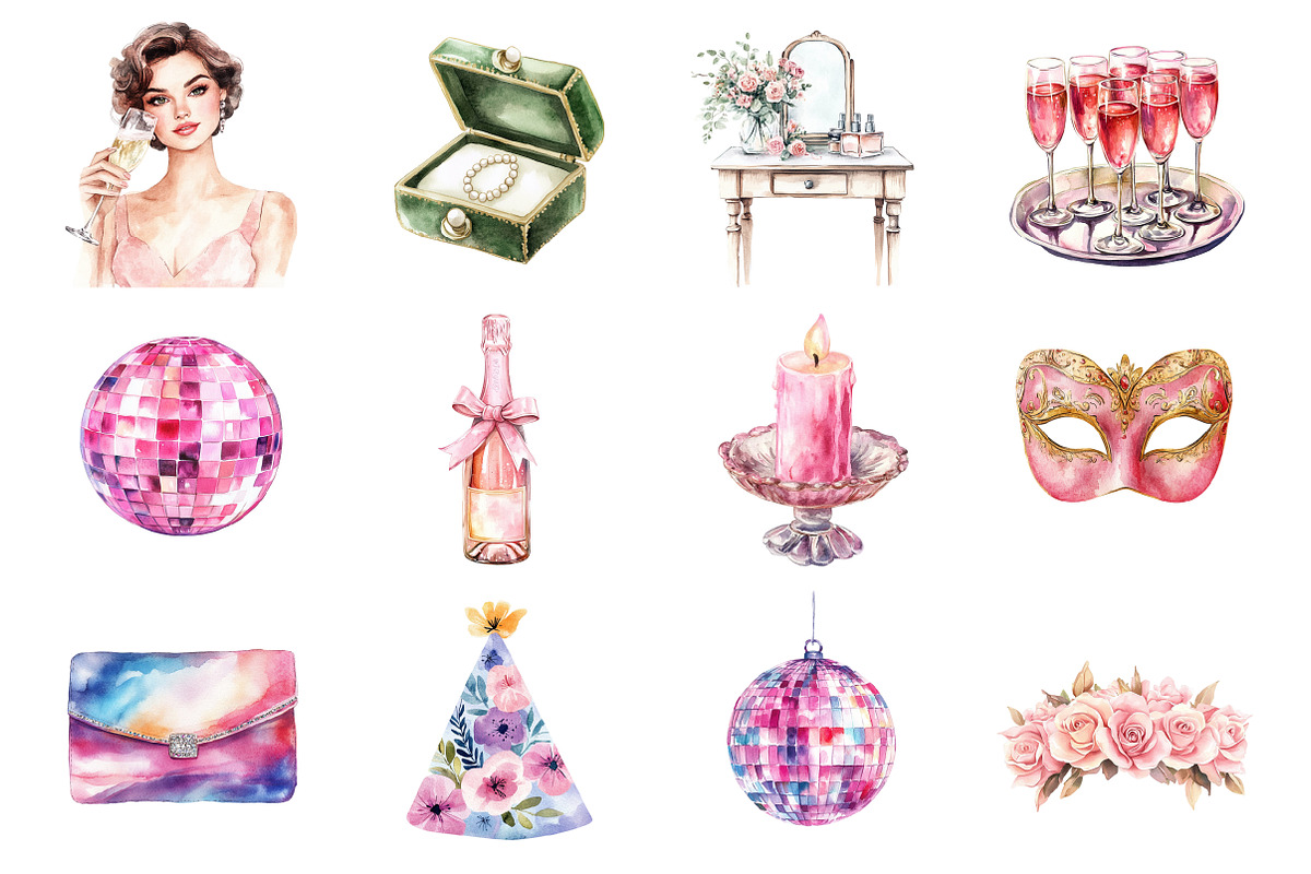 Coquette New Year's Party PNG Clipar, an Illustration by Design Market (Photo 2 of 3)