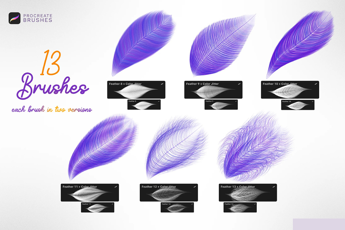 Feathers Procreate Brushes, a Brush Add-On by SPEED APEX (Photo 5 of 7)