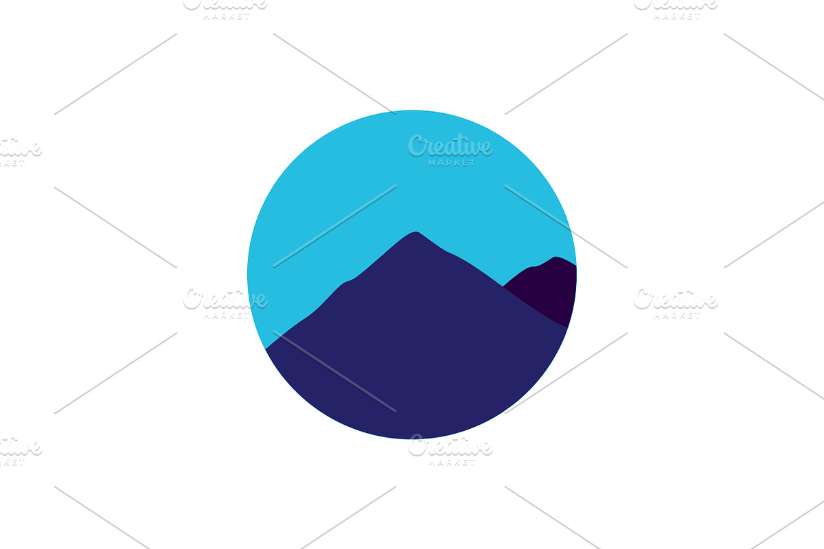 blue mountain with skies logo, a Branding & Logo Template by devastd