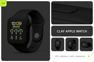 Clay Apple Watch Mockup Set