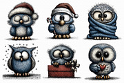 Whimsical Baby Snowy Owl Clipart, an Illustration by Libby Wishes (Thumbnail 4 of 9)
