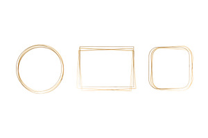Gold watercolor frames circle, an Illustration by okskukuruza
