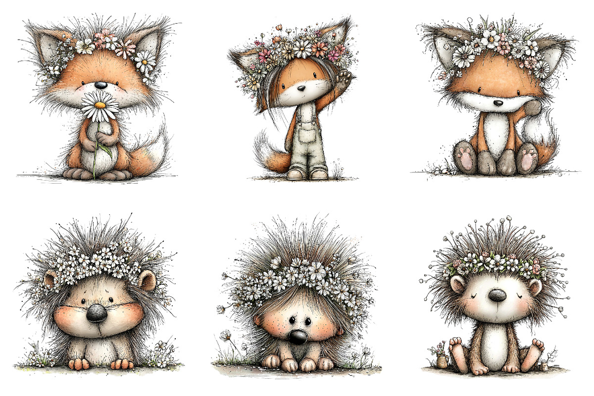 Whimsical woodland spring clipart, an Illustration by SinaCreation (Photo 3 of 11)