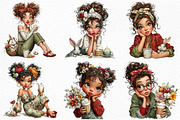 Whimsical Easter Coffee Girl Clipart, an Illustration by Craft Nest (Thumbnail 4 of 12)