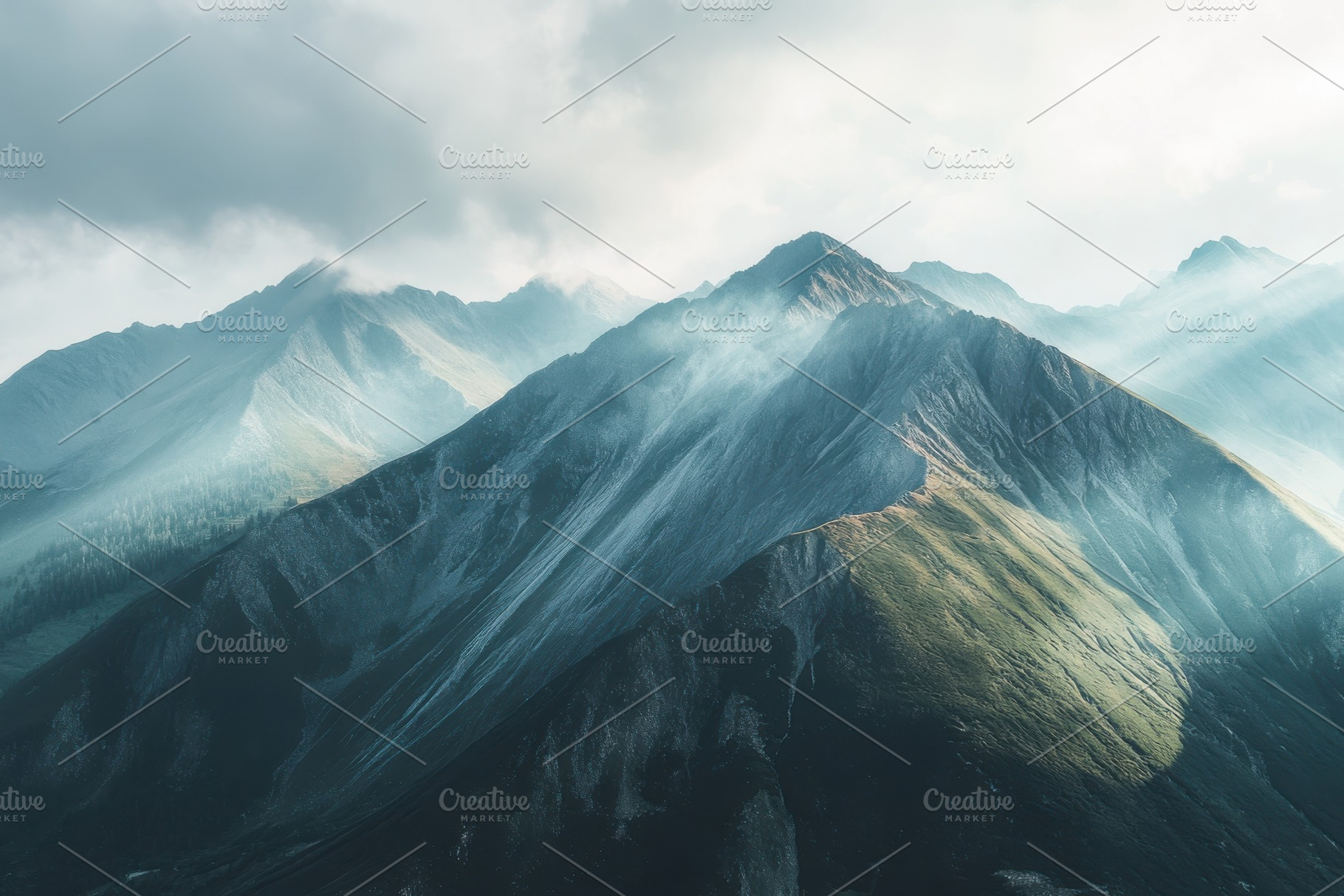 Majestic Mountains Mist and Light Dr, a Photo by Pixeness Studio