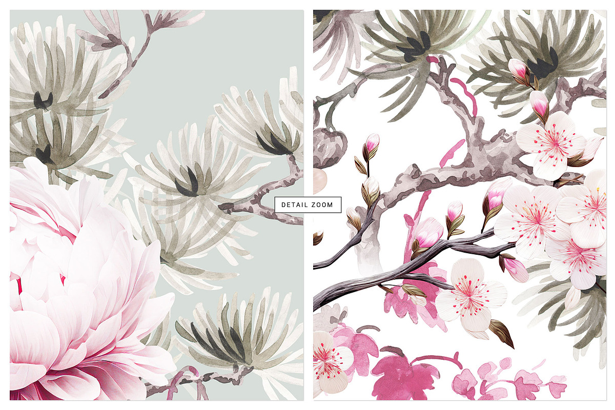 Sakura Whispers, Elegant Luxury!, a Pattern Graphic by TSTUDIO (Photo 4 of 12)