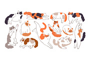 Cute funny cats, doodle drawings set, an Animal Illustration by Good Studio (Thumbnail 3 of 8)