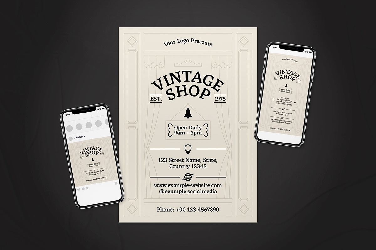 Vintage Shop Flyer Set, a Flyer Template by The Good Store (Photo 1 of 2)