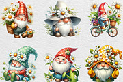 White Gnome Daisy Watercolor Clipart, an Illustration by Black Bird Studio (Thumbnail 4 of 6)