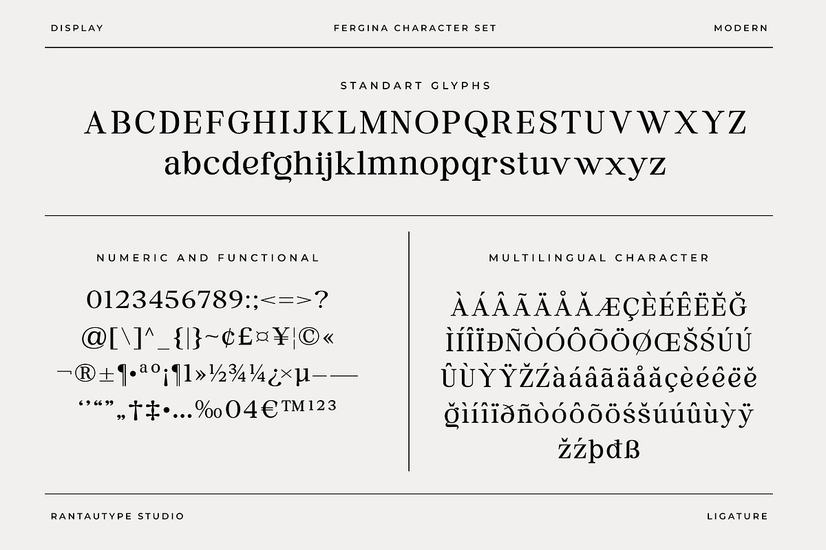 Fergina Modern Ligature Font, a Serif Font by RantautypeStudio (Photo 14 of 15)