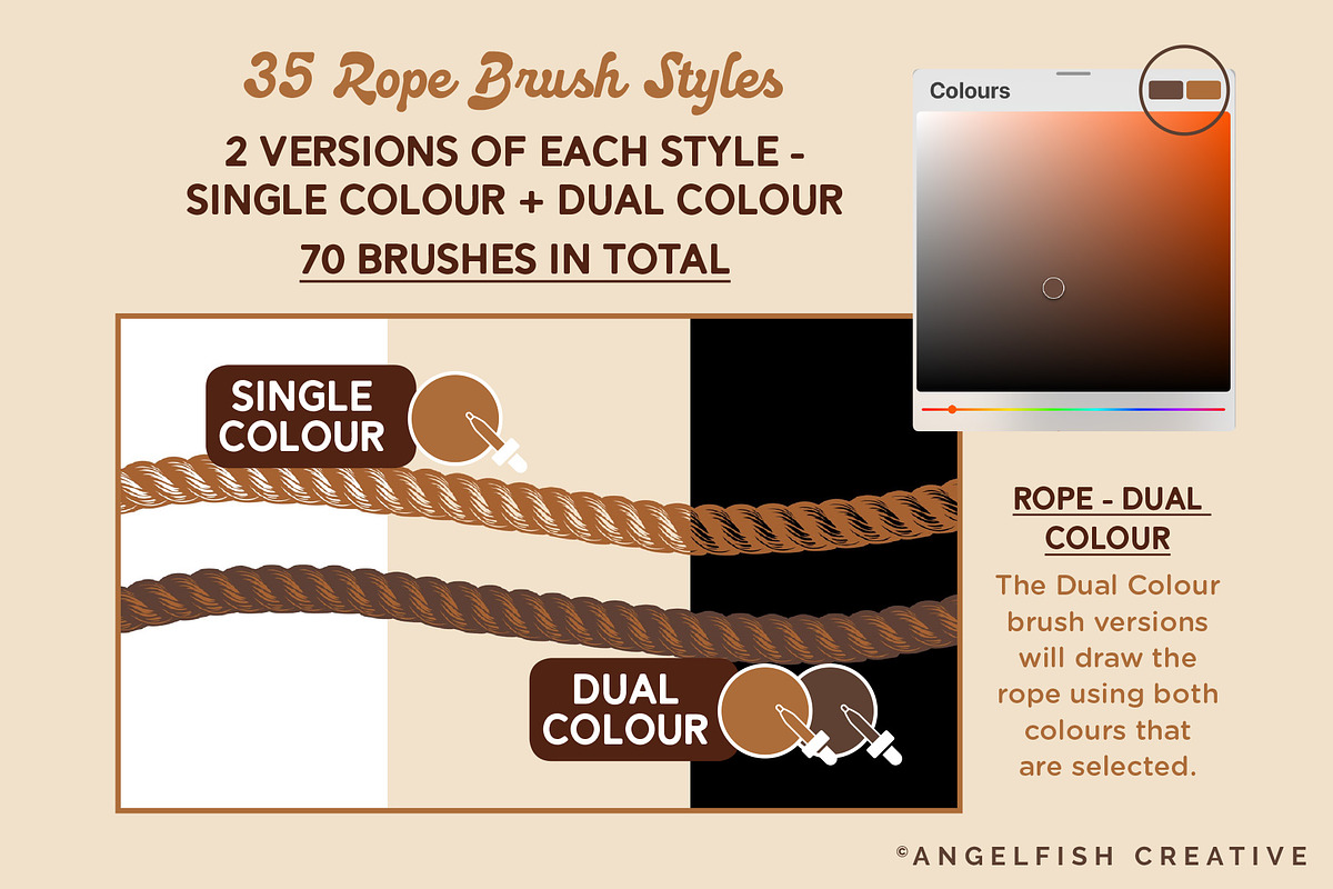 Rope Procreate Brush Set, a Brush Add-On by AngelfishCreative (Photo 2 of 7)