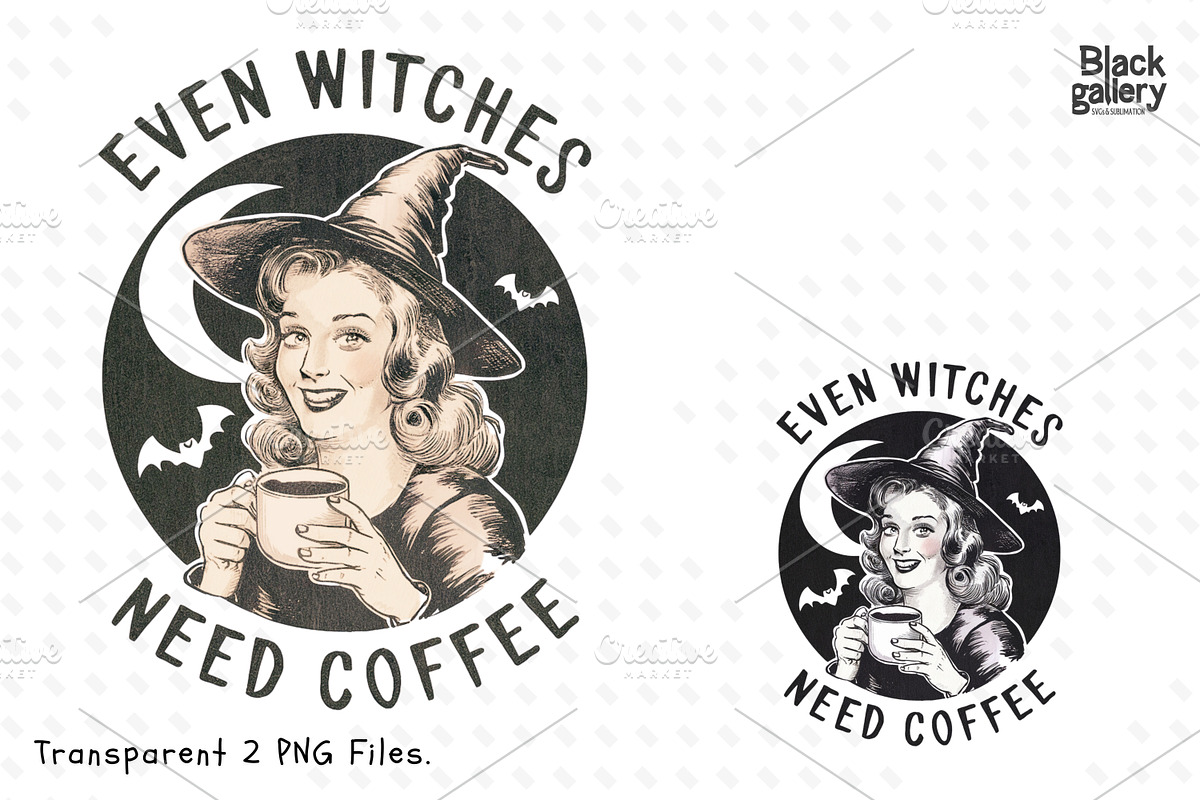 Vintage Halloween Witch PNG Bundle, a Graphic by Clipart Bloom (Photo 8 of 15)