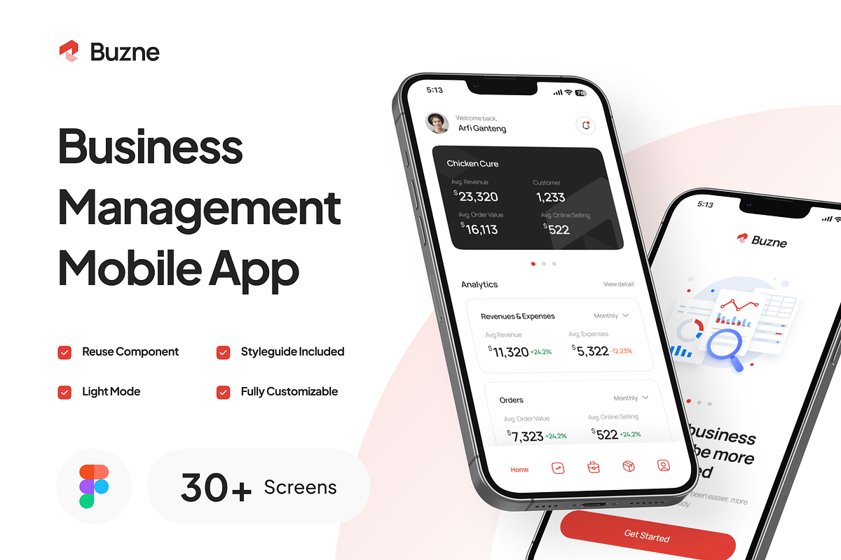 Buzne - Business Management App, an App Template by pickolabstudio (Photo 1 of 6)