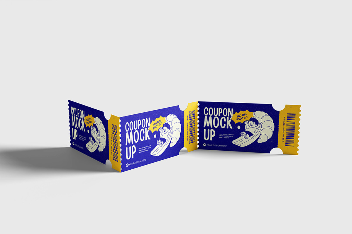 Realistic Coupon Mockup For Branding, an Advertising Mockup by bimockup (Photo 5 of 6)