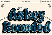 Askey Rounded 3D, a Serif Font by Craft Supply Co. (Thumbnail 1 of 8)