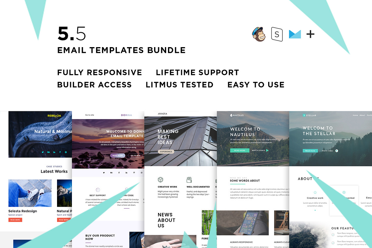 5 Email templates bundle V, an Email Template by ThemesCode