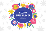 Vector Cute Flower Collection, a Decorative Illustration by Kattarina Po (Thumbnail 1 of 6)