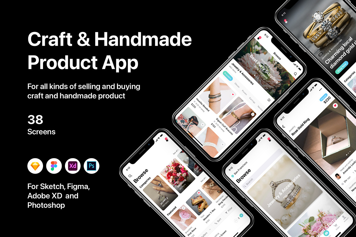 Craft & Handmade Product App, an UI Kit Template by flr.24 (Photo 1 of 2)