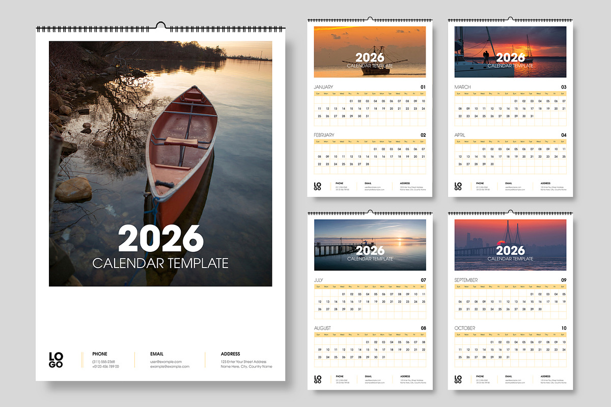2026 Minimalist Wall Calendar Design