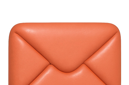 Inflated retro orange envelope icon