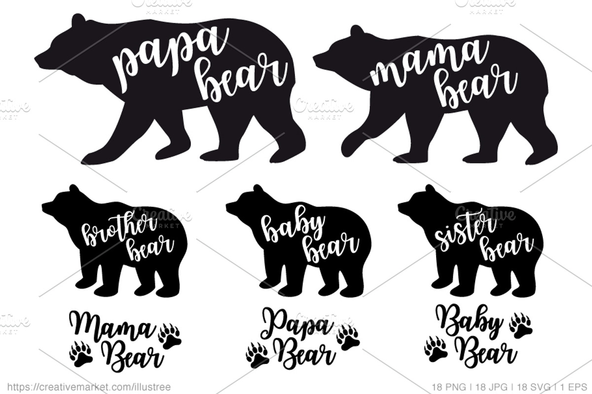 Mama bear, papa bear, vector set, a Graphic by Illustree (Photo 1 of 5)