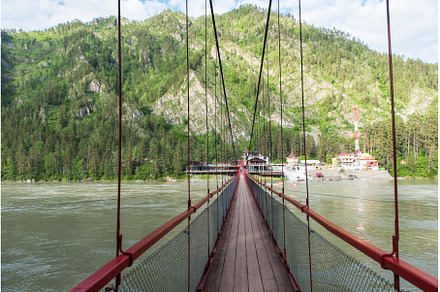 Famous bridge over Katun river in, an Architecture Photo by Jan Jack Russo Media