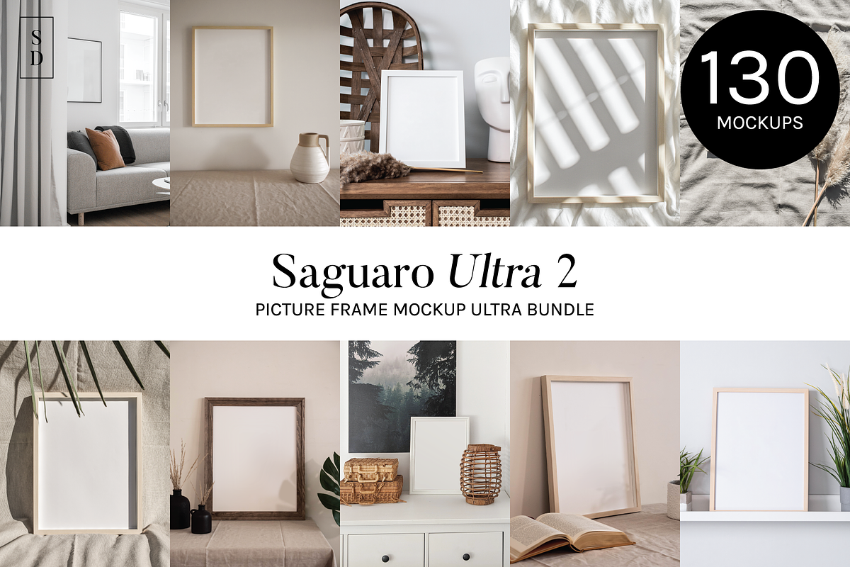 Picture Frame Mockup Ultra Bundle 2, a Household Mockup by Saguaro Digital (Photo 1 of 32)