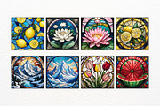45 JPG STAINED GLASS CLIPART BUNDLE, a Wallpaper Graphic by Vachira Digital Studio (Thumbnail 2 of 6)