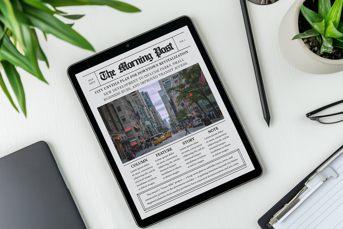 Vintage Newspaper Template, a Magazine Template by ZoloDesignHub (Photo 10 of 10)