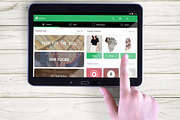 Tablet in Hand Mock Up, an iPad Mockup by Qaleb Studio (Thumbnail 9 of 11)